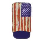 SIKARLAN - Δερμάτινη Θήκη Usa Flag για 3 Πούρα Ring 50 (4035-US)