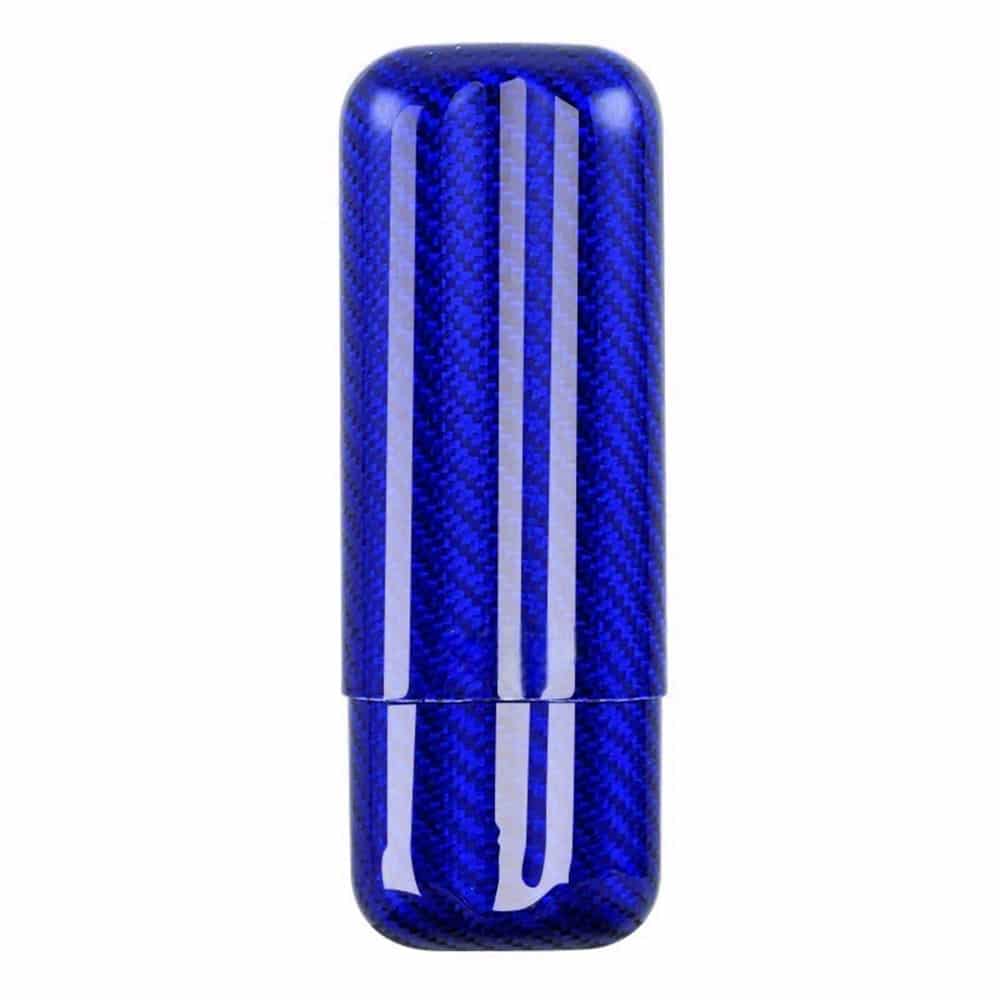 4036_blue_1 Carbon Fiber Μπλε Θήκη για 2 Πούρα (4036)