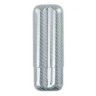 Carbon Fiber Ασημί Θήκη για 2 Πούρα (4036)