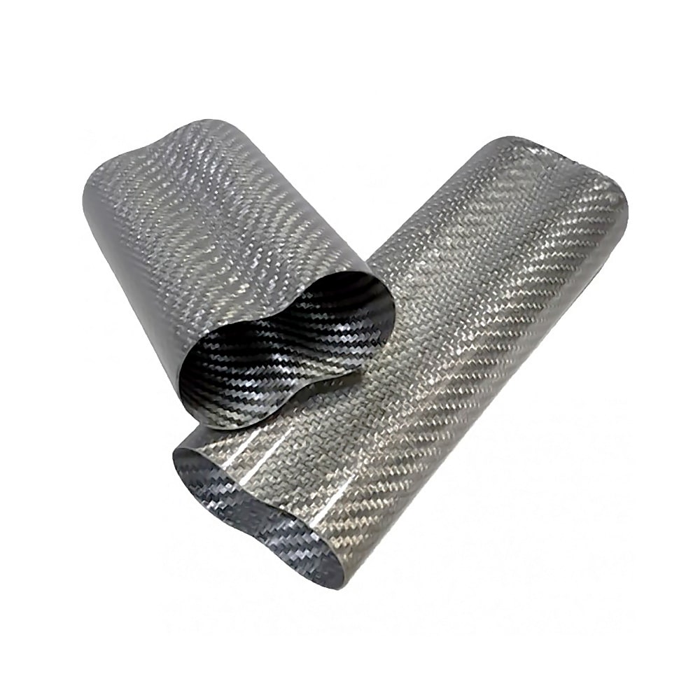 Carbon Fiber Ασημί Θήκη για 2 Πούρα (4036)