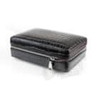 SIKARLAN - Σετ Υγραντήρας Ταξιδίου Δερμάτινος Μαύρος με Πουροκόπτη και Αναπτήρα Πούρου (4067)