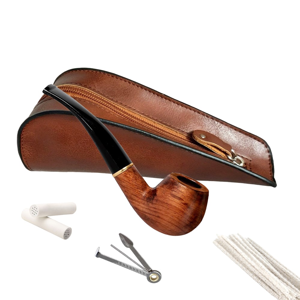 Καφέ Μονή Θήκη Πίπας από PU Leather (832009)