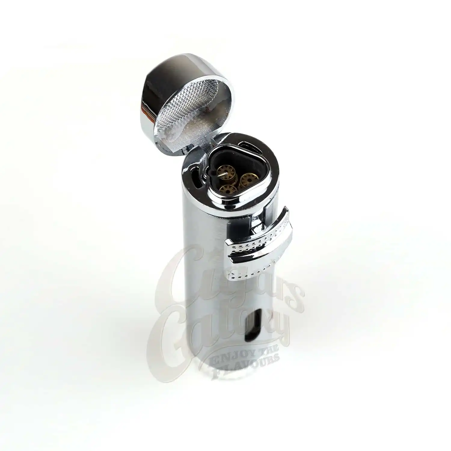 LIGHTER - Triple Jet Ασημί Αναπτήρας με Draw Tool (011-S), αντιανεμικός