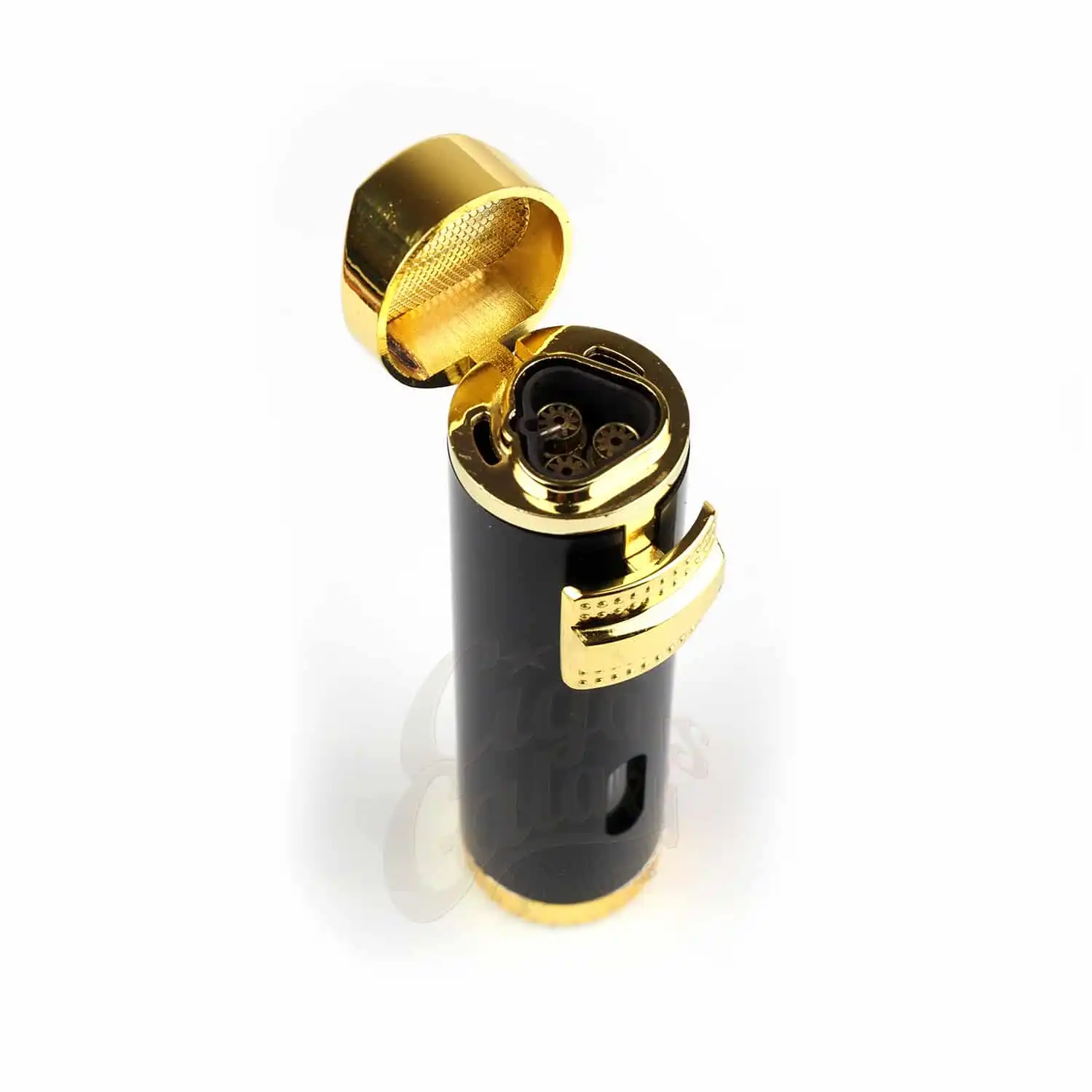 LIGHTER - Triple Jet Μαύρος-Χρυσός Αναπτήρας με Draw Tool (011-G), αντιανεμικός