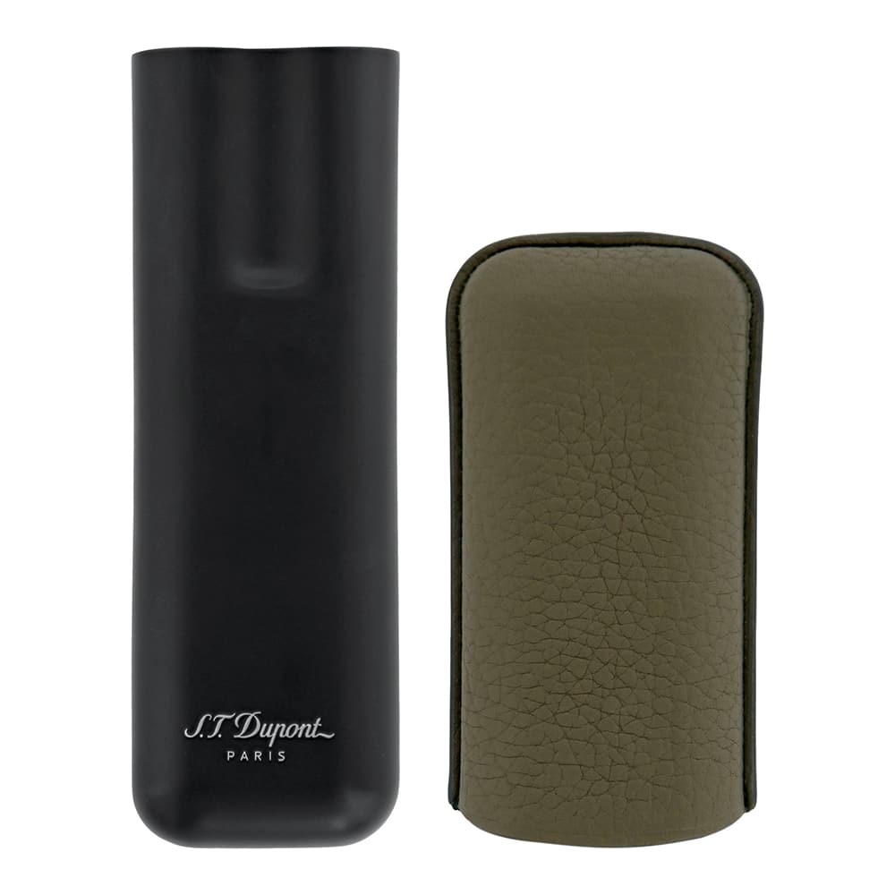 S.T. DUPONT - Χακί Δερμάτινη Θήκη για 2 Πούρα (183249)