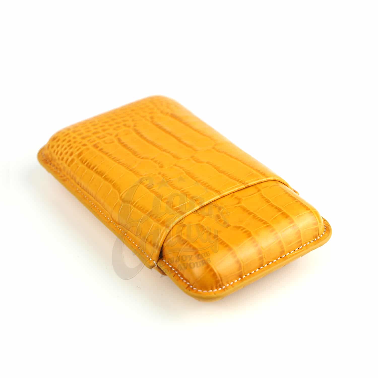 JEMAR - Δερμάτινη Θήκη για 3 Πούρα Κίτρινη Ring 54 (PU464 Amarillo)