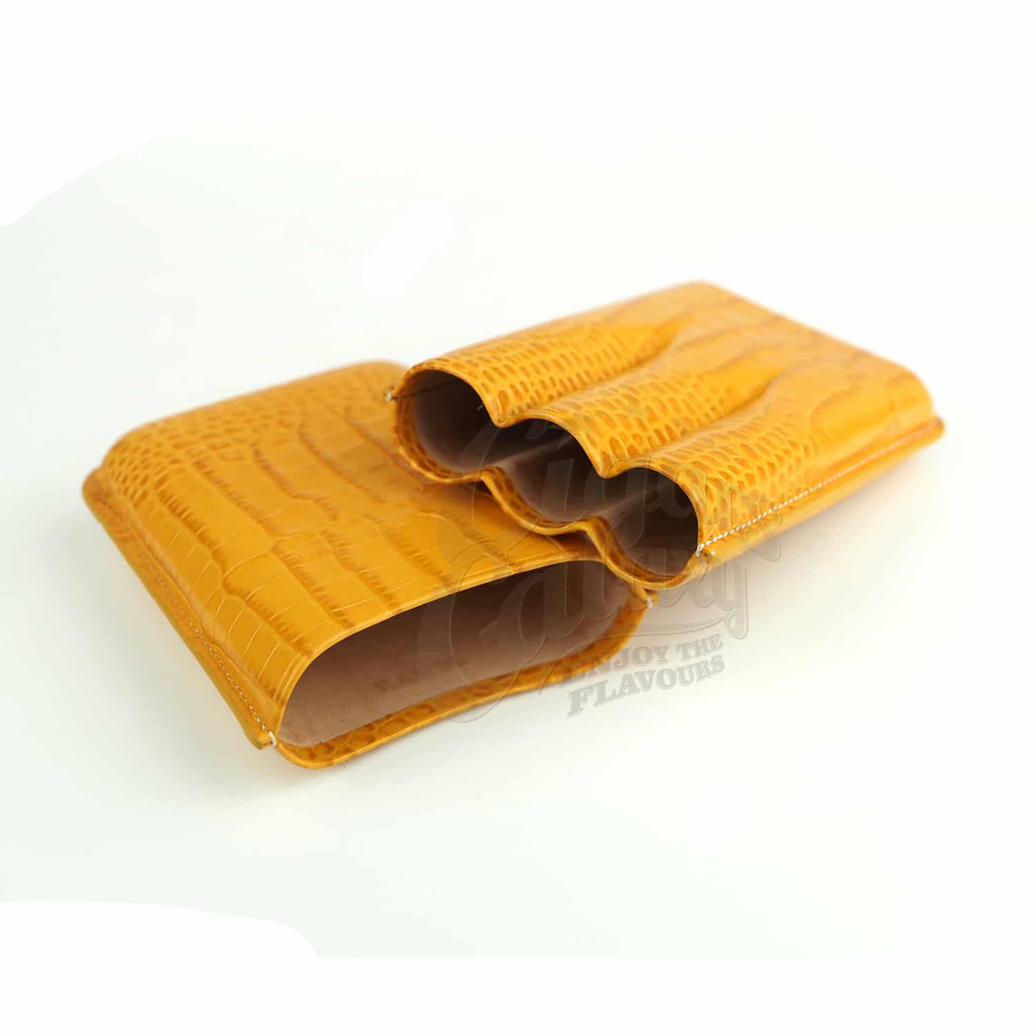 JEMAR - Δερμάτινη Θήκη για 3 Πούρα Κίτρινη Ring 54 (PU464 Amarillo)