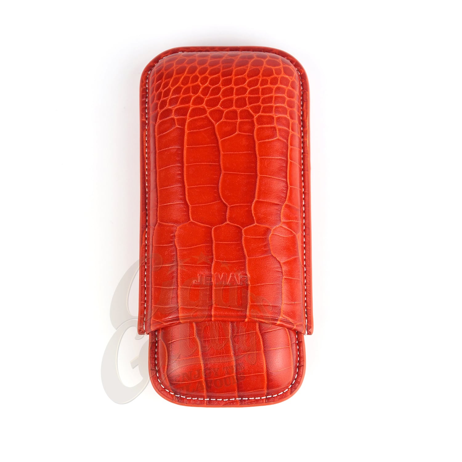 PB031347 JEMAR - Δερμάτινη Θήκη για 2 Πούρα Maroon Ring 54 (PU464 Naranja)