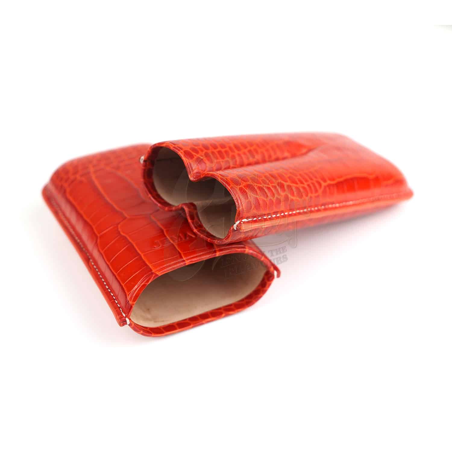 JEMAR - Δερμάτινη Θήκη για 2 Πούρα Maroon Ring 54 (PU464 Naranja)