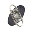 ANGELO - Vintage Πουροκόπτης Γκιλοτίνα Μεταλλικός σε Ασημί Χρώμα (500033), μαζί με δερμάτινη θήκη