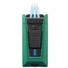 COLIBRI - Stealth Triple Jet Αναπτήρας Πούρου Πράσινος (LI900T25), αντιανεμικός, αναμμένος