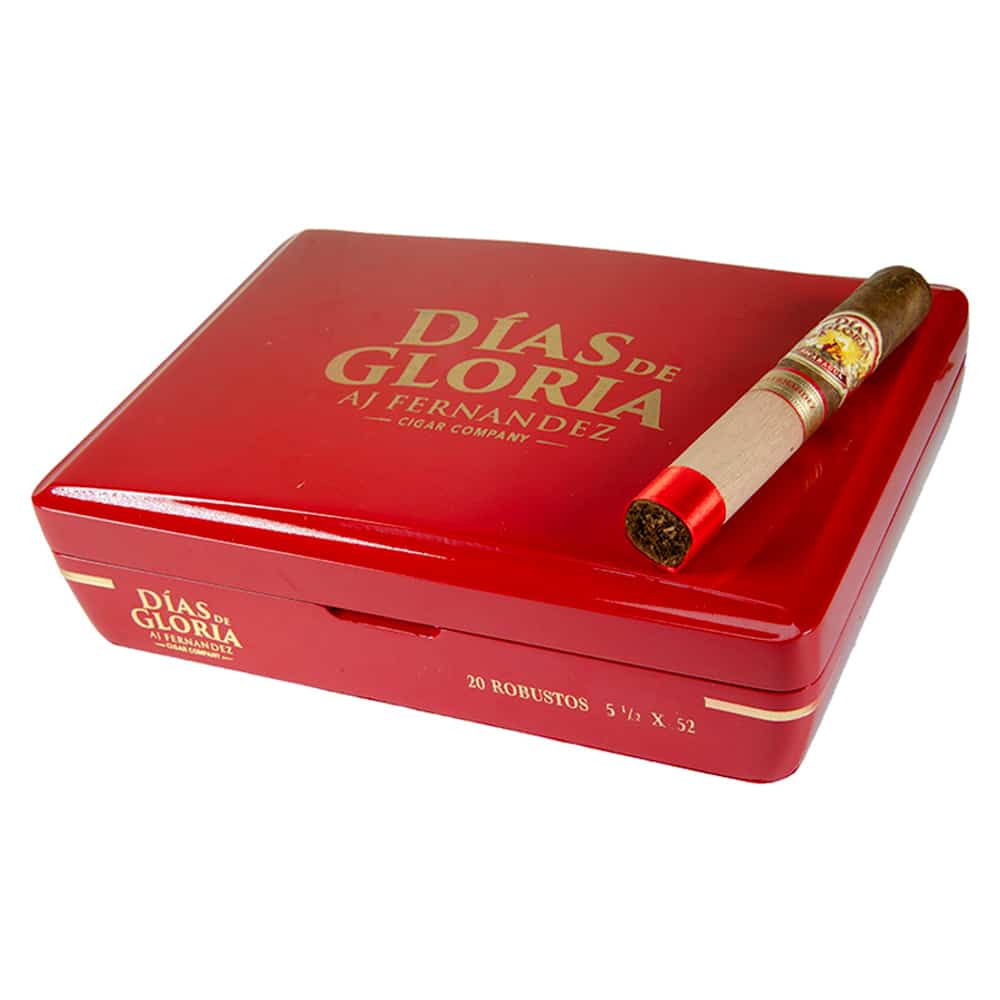 AJ FERNANDEZ - Dias De Gloria Robusto πούρο, πάνω σε κόκκινο κουτί