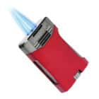 PALIO PRO - Antara Dual Jet Αναπτήρας Κόκκινος (PAL-CL-2000RD), αναπτήρας πούρου, αναμμένος