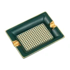 LUBINSKI - Κεραμικό Σταχτοδοχείο για 2 πούρα Πράσινο-Χρυσό (20023-GN)