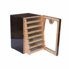 Ξύλινος Υγραντήρας / Humidor Καφέ για 120 πούρα με 7 συρτάρια (1724), με τζάμι