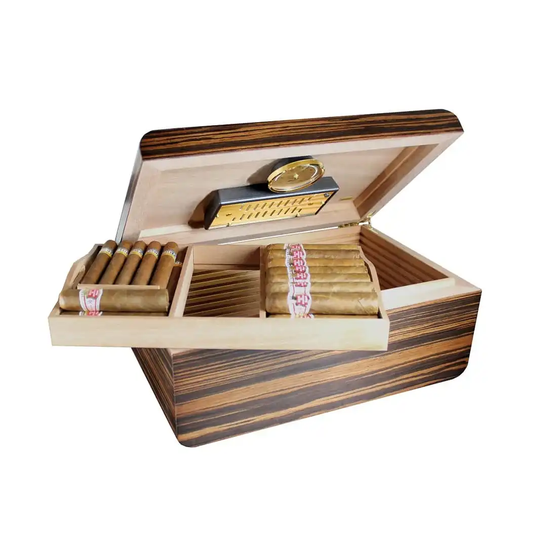 ADORINI - Υγραντήρας Novara Grande Deluxe για 120 Πούρα, ξύλινος, καφέ