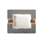 ANGELO - Κεραμικό Σταχτοδοχείο για 2 Πούρα (422007), ασπρόμαυρο