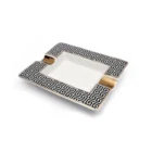 ANGELO - Κεραμικό Σταχτοδοχείο για 2 Πούρα (422007), ασπρόμαυρο