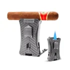 CIGAROL – Διπλός Jet Αναπτήρας Gunmetal με Κόφτη Punch και Σταντ Πούρου (310061)