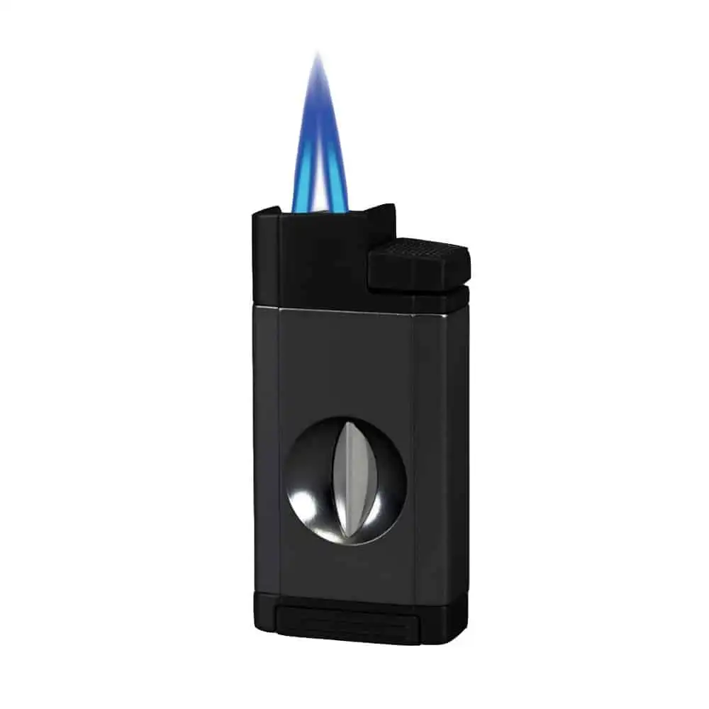 CIGAROL – Διπλός Jet Αναπτήρας Μαύρος με Κόφτη V-Cut (310080)