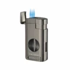 CIGAROL – Τριπλός Jet Αναπτήρας Gunmetal με Κόφτη V-Cut (310090)