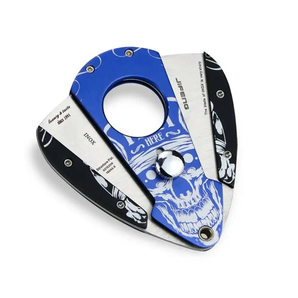 JIFENG - Μπλε Skull Πουροκόπτης Γκιλοτίνα 54 Ring (JF-02) με ανοιχτές λεπίδες