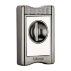 LUBINSKI - Gunmetal V-Cut Πουροκόφτης & Βάση Πούρου (30022-GM)