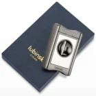 LUBINSKI - Gunmetal V-Cut Πουροκόφτης & Βάση Πούρου (30022-GM)