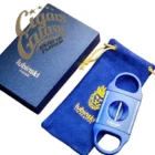 LUBINSKI - Πουροκόφτης V-Cut και Βάση Πούρου Μπλε (30028-BL)