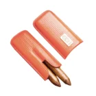 LUBINSKI - Κροκό Θήκη για 2 Πούρα Πορτοκαλί Ring 58 (50019-OR)
