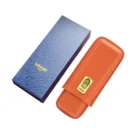 LUBINSKI - Κροκό Θήκη για 2 Πούρα Πορτοκαλί Ring 58 (50019-OR)