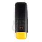 HABANOS - Cohiba Δερμάτινη Πουροθήκη για 2 πούρα (IB047), μαύρη-κίτρινη