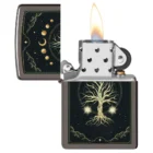 ZIPPO - Mystic Nature Design Αναπτήρας (48636), μαύρος, αναμμένος