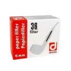 DENICOTEA - Χάρτινα Φίλτρα για Πίπα Καπνού 6mm (36τμχ), χάρτινη συσκευασία