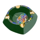 LUBINSKI - Κεραμικό Σταχτοδοχείο για 4 Πούρα (20030-GN), πράσινο, σχέδιο λιονταριού