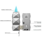 COLIBRI - Quasar II Αναπτήρας Διπλός Jet Ασημί Με Punch (LI750T1), αντιανεμικός, αναμμένος με διπλή φλόγα