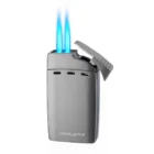 SILVER MATCH – Διπλός Αντιανεμικός Αναπτήρας με Γκιλοτίνα (40674371), gunmetal, αναμμένος