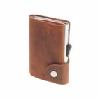 C-SECURE - Δερμάτινο Πορτοφόλι Cognac με Προστασία RFID (WCH001-2008), καφέ