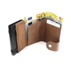 Marvel - Δερμάτινο Πορτοφόλι Ασφαλείας Καφέ (800109), ανοιχτό με χρήματα