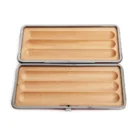 SAVINELLI - Κόκκινη Δερμάτινη Πουροθήκη 3 Πούρων (Τ567ΒΚ), ξύλινη