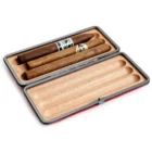 SAVINELLI - Κόκκινη Δερμάτινη Πουροθήκη 3 Πούρων (Τ567ΒΚ), ξύλινη