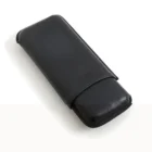 SAVINELLI - Μαύρη Δερμάτινη Πουροθήκη 3 Πούρων (Τ569)