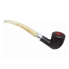 CHACOM - Bienne 95 Πίπα Καπνού, ξύλινη, μαύρη με άσπρο επιστόμιο