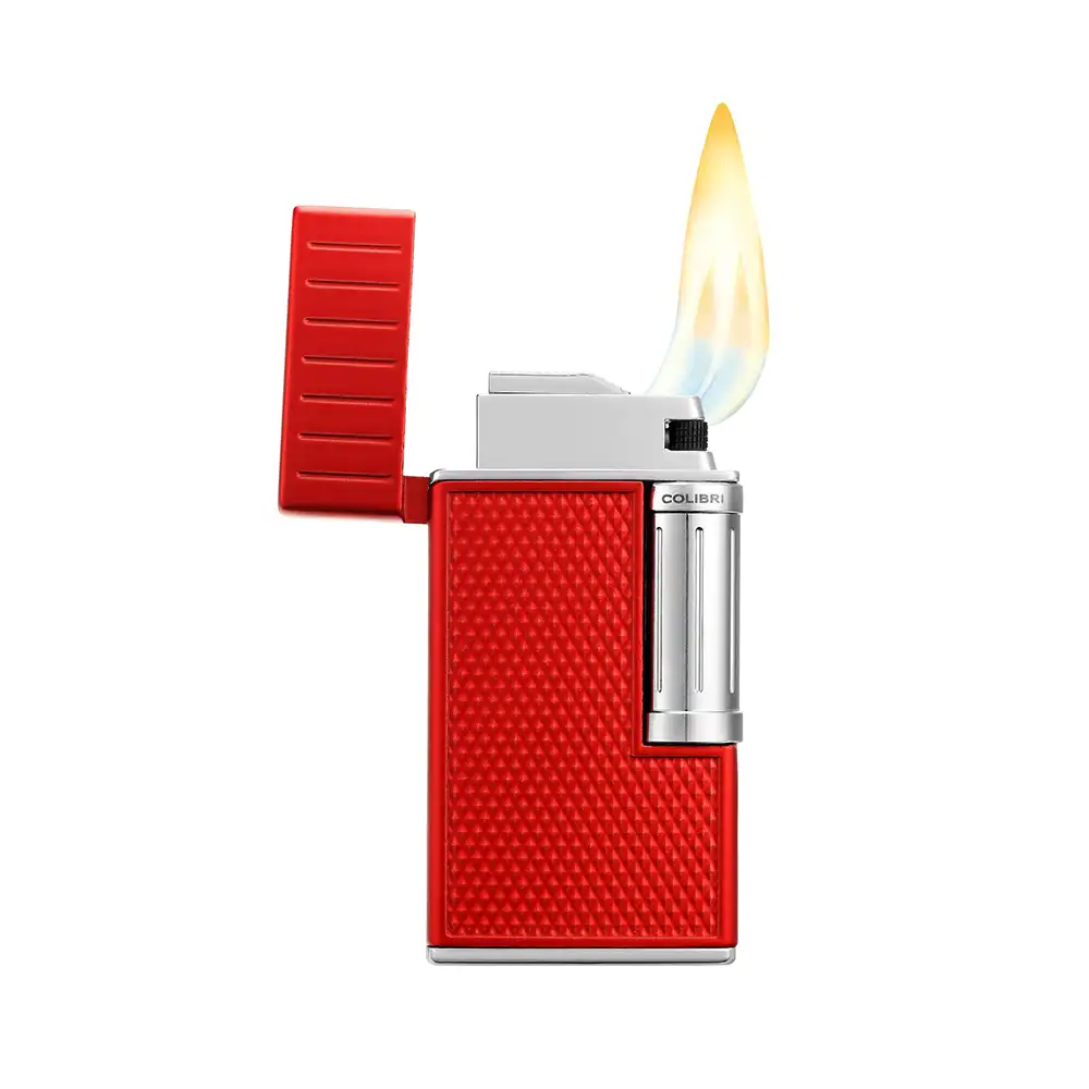 COLIBRI - Julius Αναπτήρας Διπλής Φλόγας Red-Chrome (LI221C26) αναπτήρας κόκκινος-ασημί