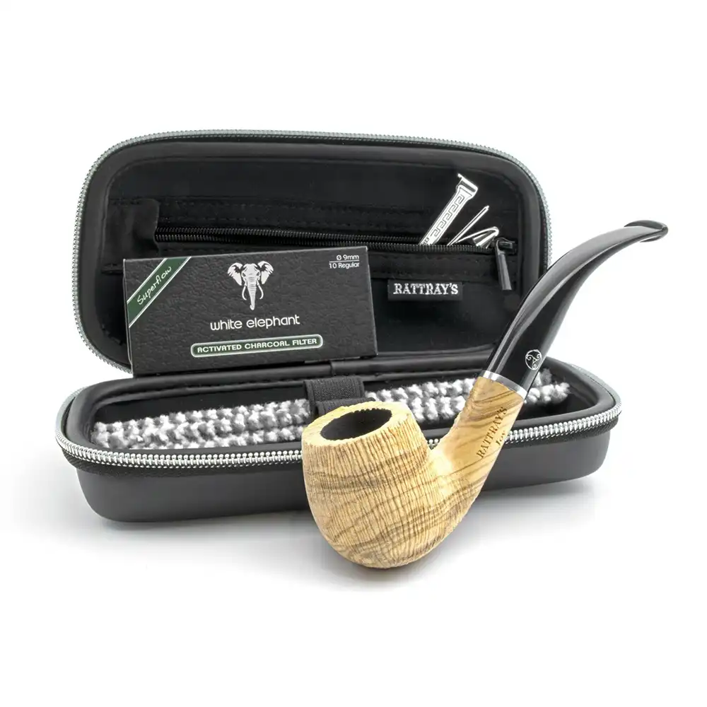 RATTRAYS - Joy Olive Brushed 8 Starter Set Πίπα Καπνού, ξύλινη, σετ με θήκη και καθαριστικά