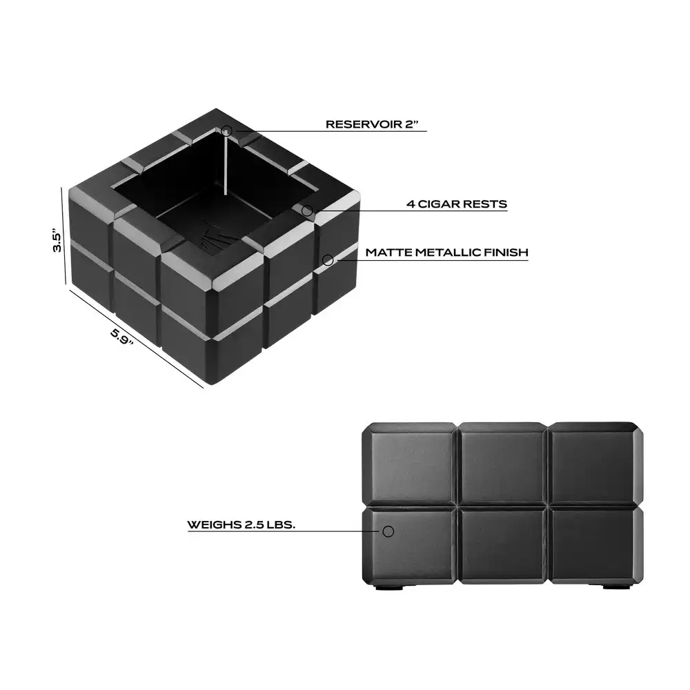 Χαρακτηριστικά του COLIBRI - Heritage Cube Black Σταχτοδοχείο