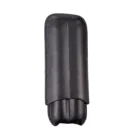 Μαύρη Δερμάτινη Θήκη για 2 Πούρα - Δαχτυλίδι 48 κλειστή