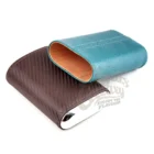 MARVEL - Πουροθήκη Δερμάτινη Brown-Blue Carbon Look με Κέδρο ανοιχτή