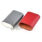 MARVEL - Πουροθήκη Δερμάτινη Red-Grey Carbon Look με Κέδρο ανοιχτή