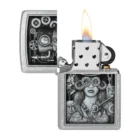 ZIPPO - Steampunk Design Αναπτήρας ανοιχτός και αναμμένος